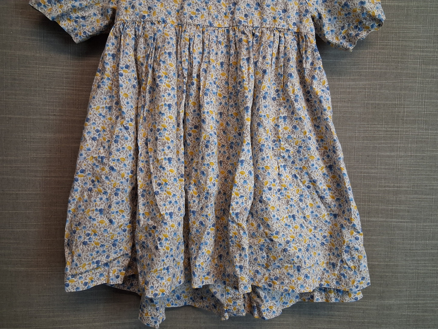 Next Girls Multicolour Lemon Floral Short Sleeve Dress Age 2-3 Years Cotton