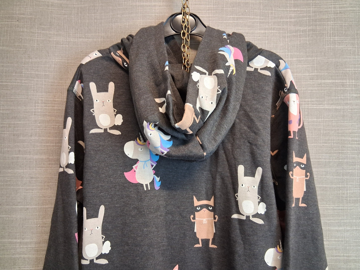 Next Girls Grey Animal Print Hoodie Age 12 Years