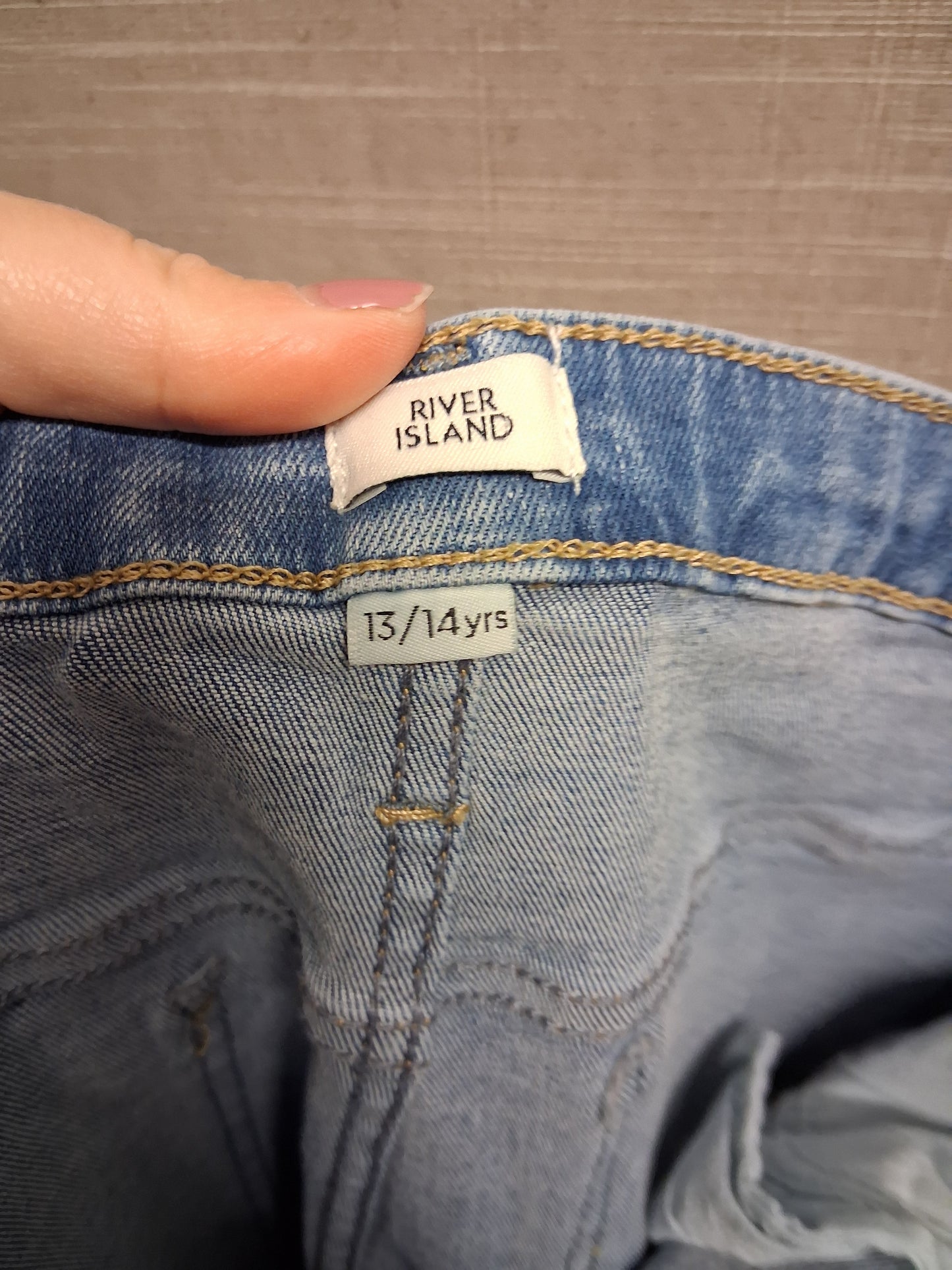 River Island Girls Blue Denim Bootcut Jeans Age 13/14 Years