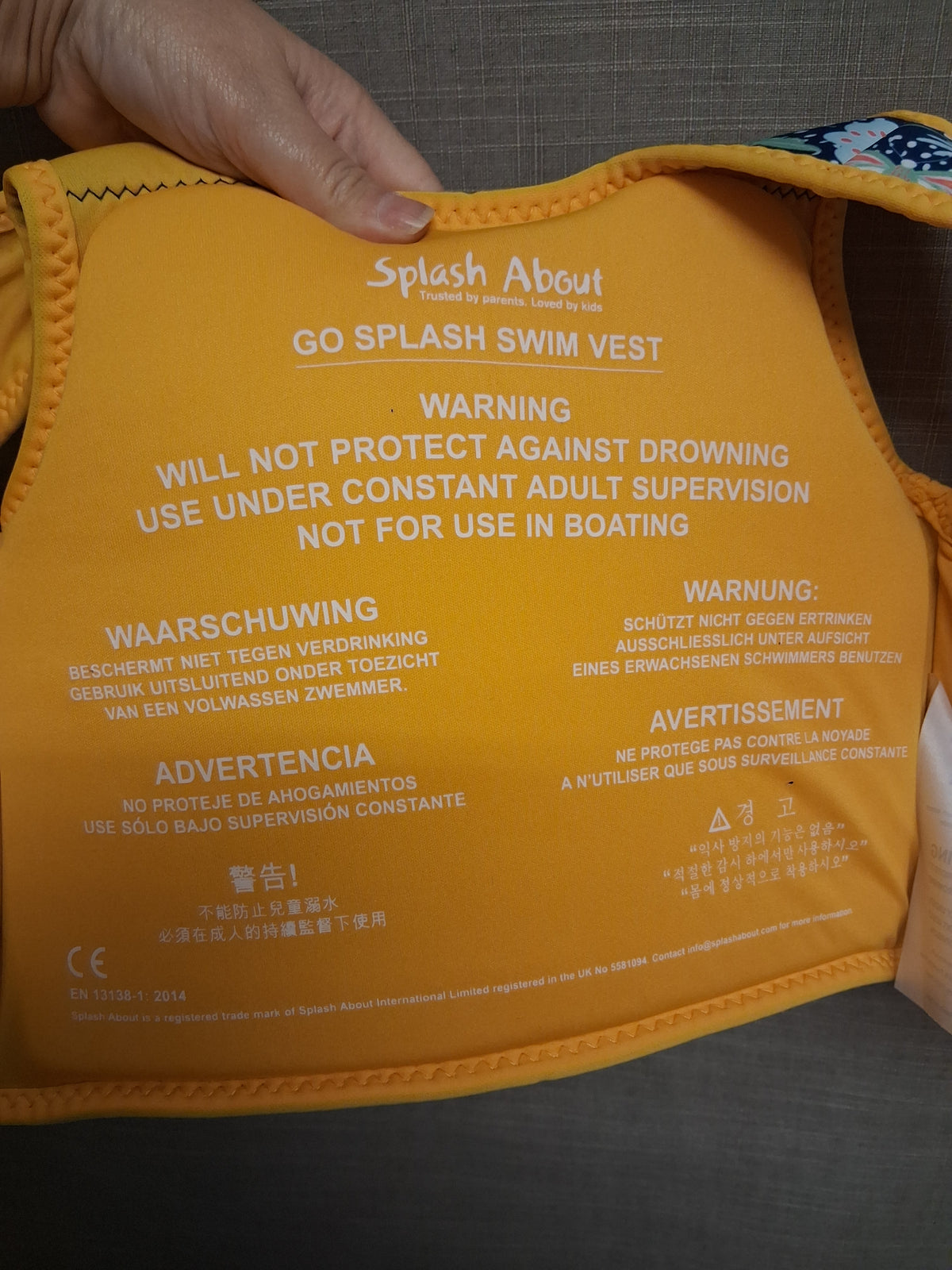 Splash About Go Splash Swim Vest Age 2-4 Years UV50 Protection