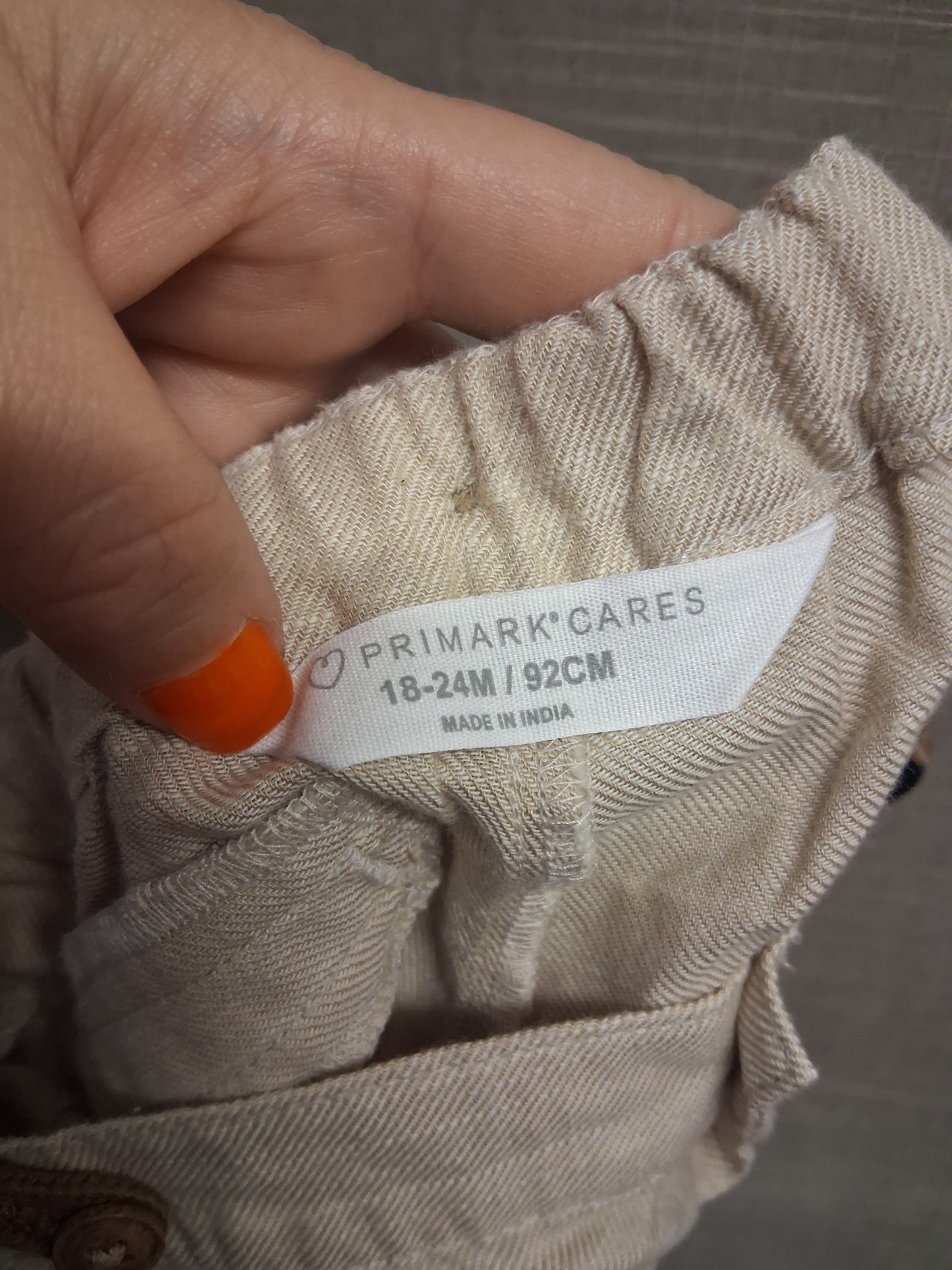 Primark Boys Beige Linen Shorts with Braces Age 18-24 Months