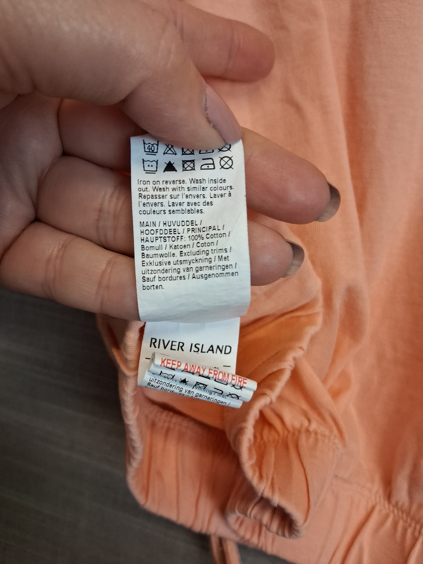 River Island Orange Cropped Short Sleeve T-Shirt Size 7-8 Years
