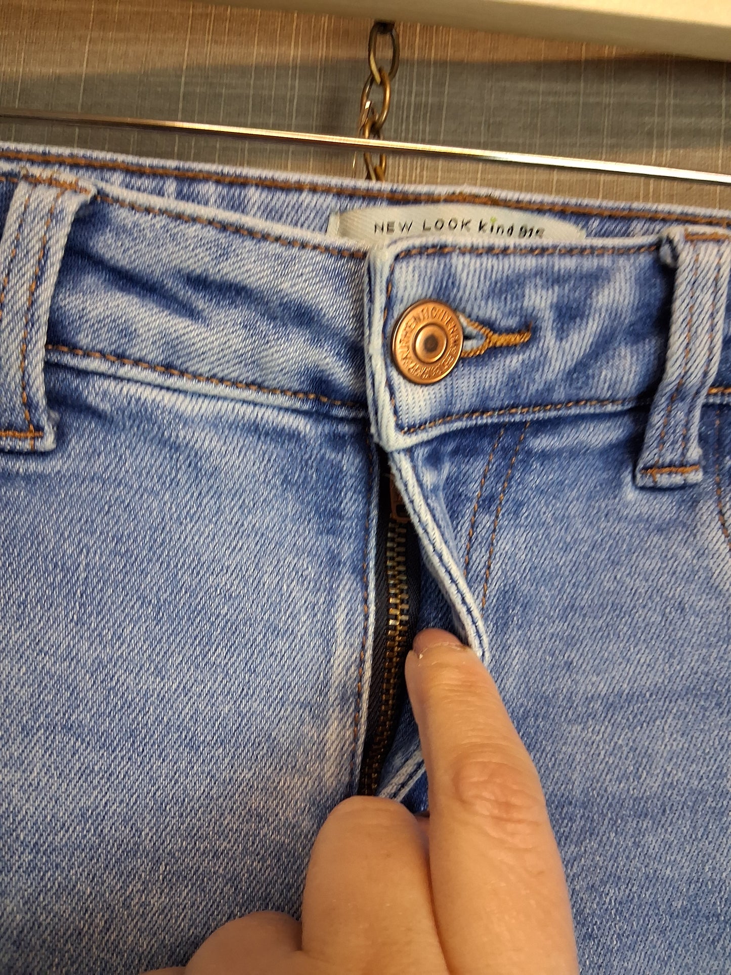 New Look Hallie Distressed Light Blue Denim Jeans Skinny Leg Age 13 Years