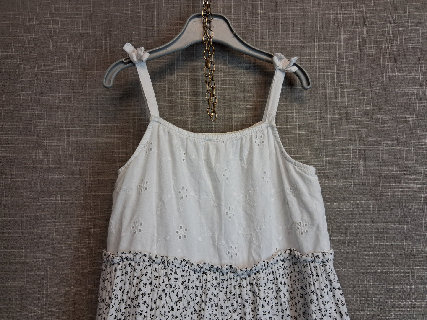 George Girls White Black Multi Pattern Tiered Dress Age 7-8 Years