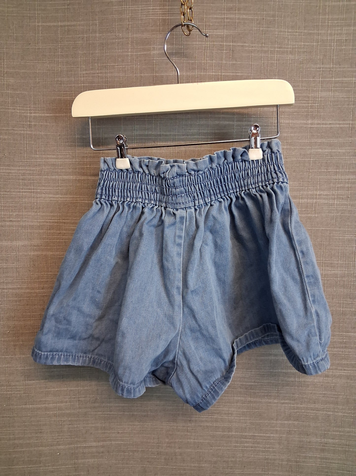 Next Girls Blue Denim Shorts Elastic Waist Age 3 Years