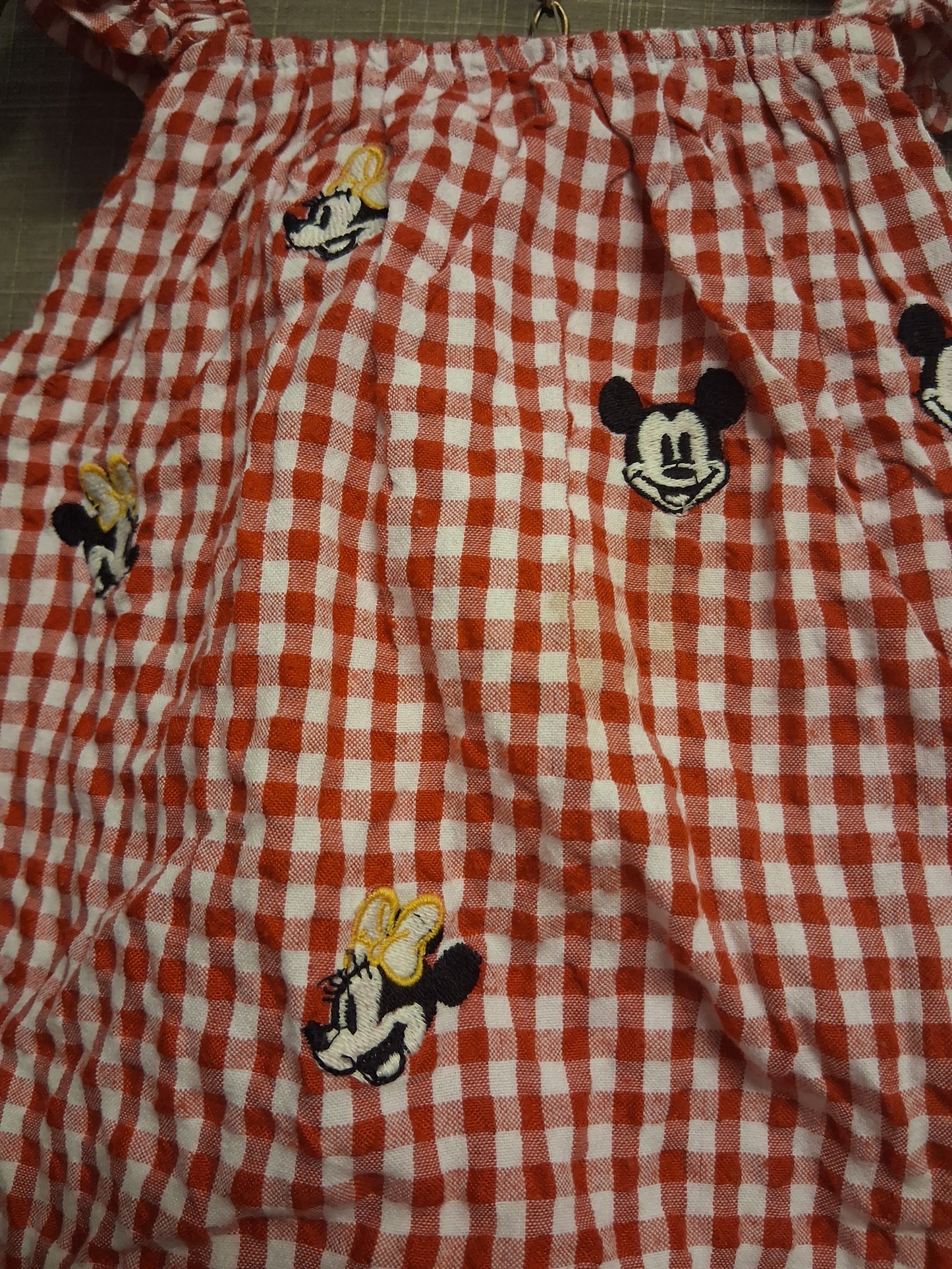 George Disney Minnie & Mickey Mouse Gingham 2 Piece Outfit Age 2-3 Years