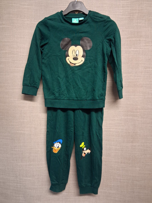 Disney Mickey Mouse & Friends Green2 Piece Tracksuit Outfit Age 3-4 Years