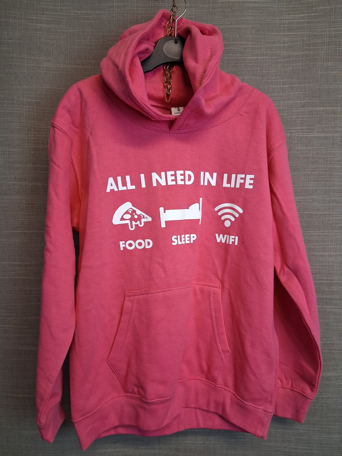 Just Hoods Girls Hoodie Pink Jersey Age 9-11 Years