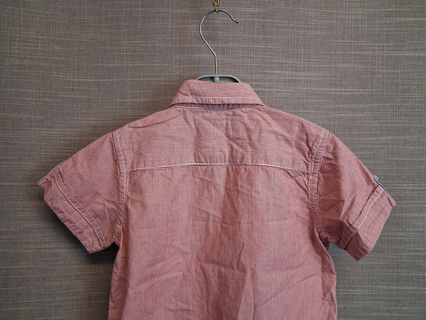 Jasper Conran Boys Red Stripe Short Sleeve Shirt Age 18-24 Months