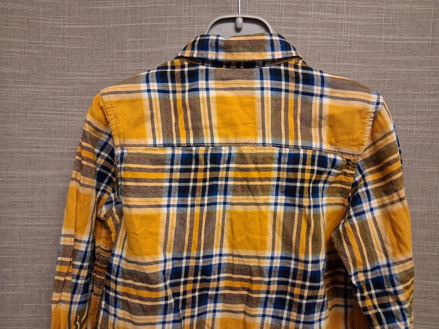 Next Boys Yellow Check Shirt Age 2-3 Years Long Sleeve