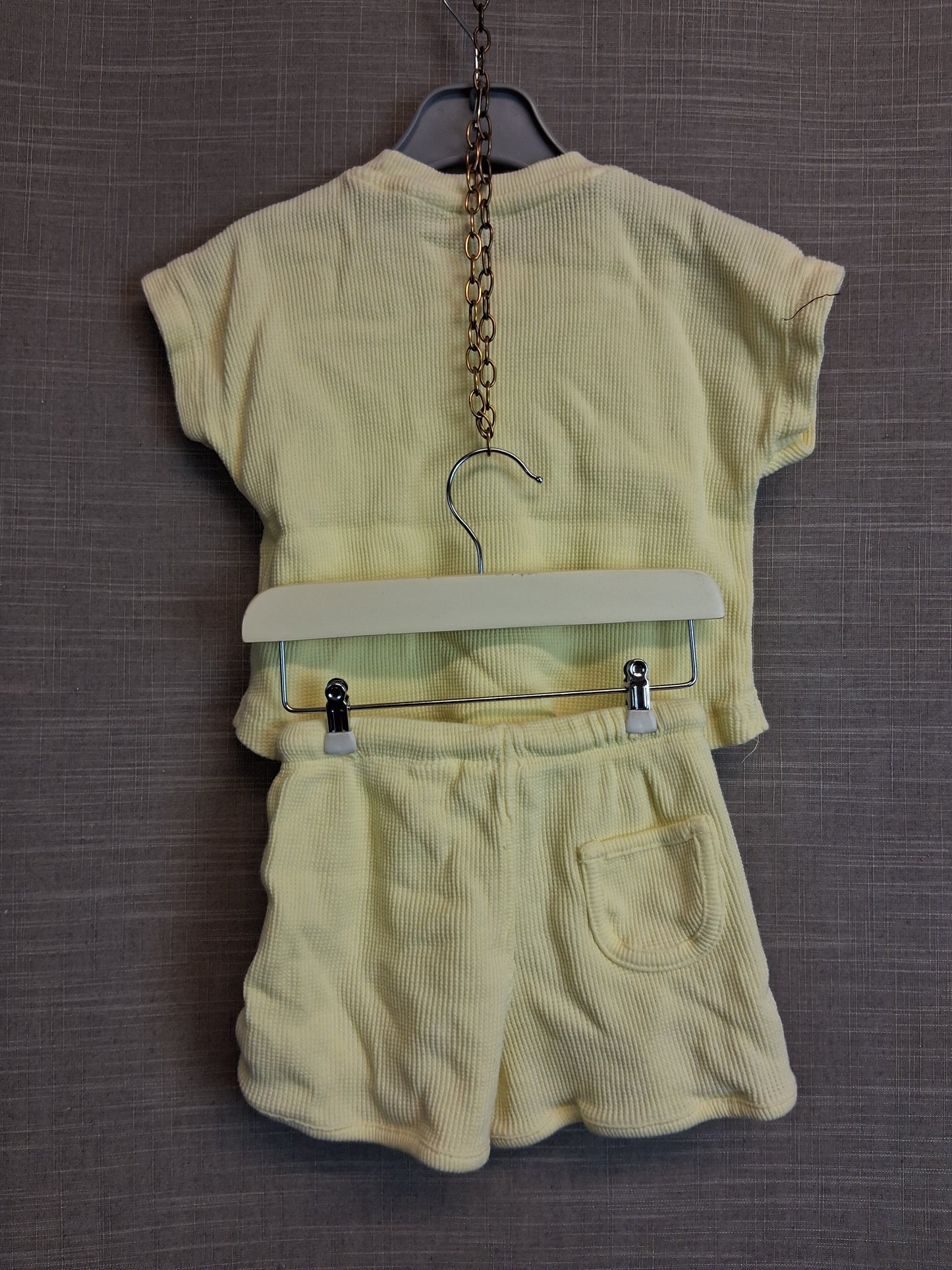 Zara Girls Yellow 2 Piece Set Outfit T-Shirt & Shorts Age 2-3 Years