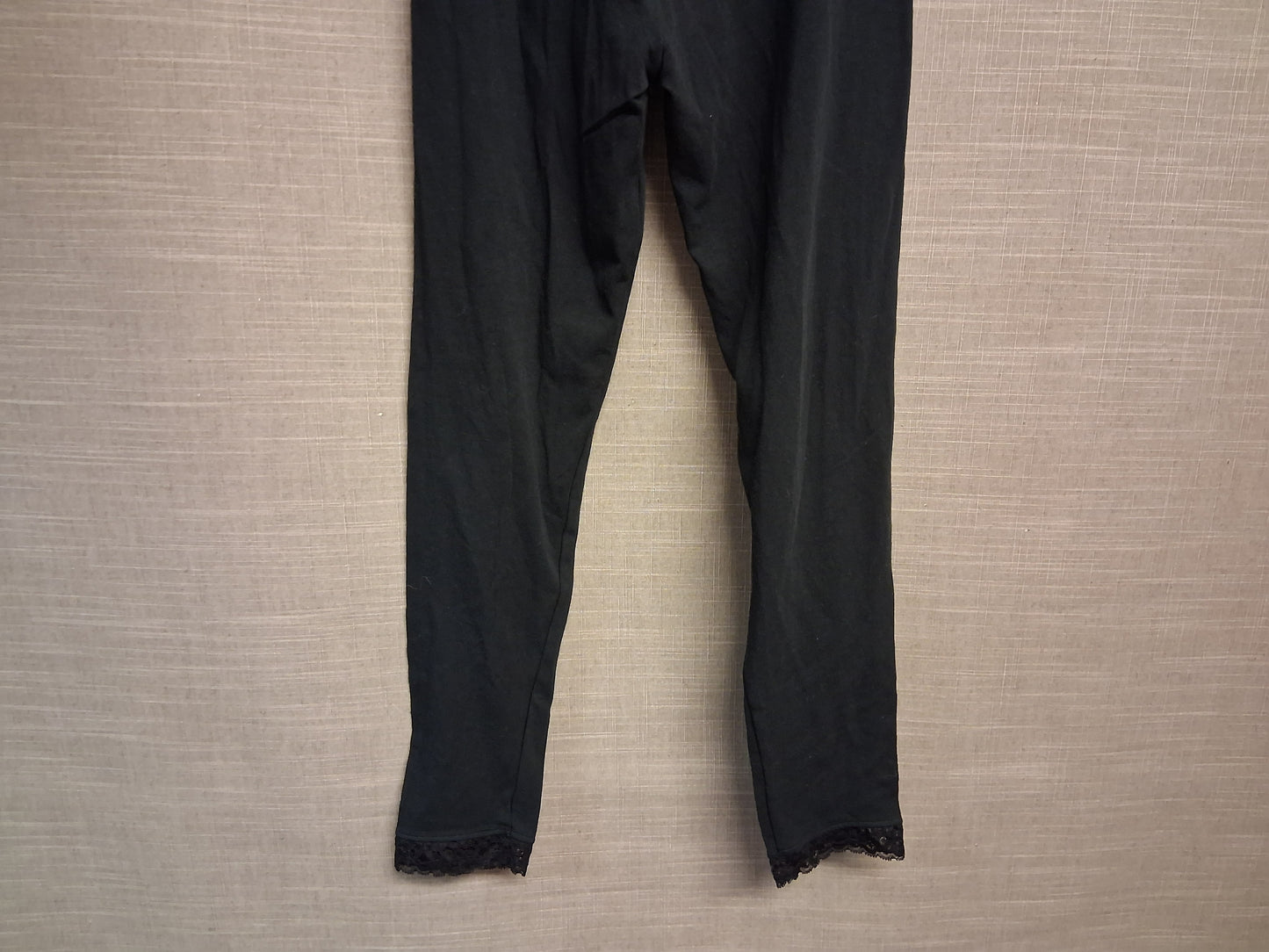 George Girls Lace Hem Black Leggings Age 10-11 Years New