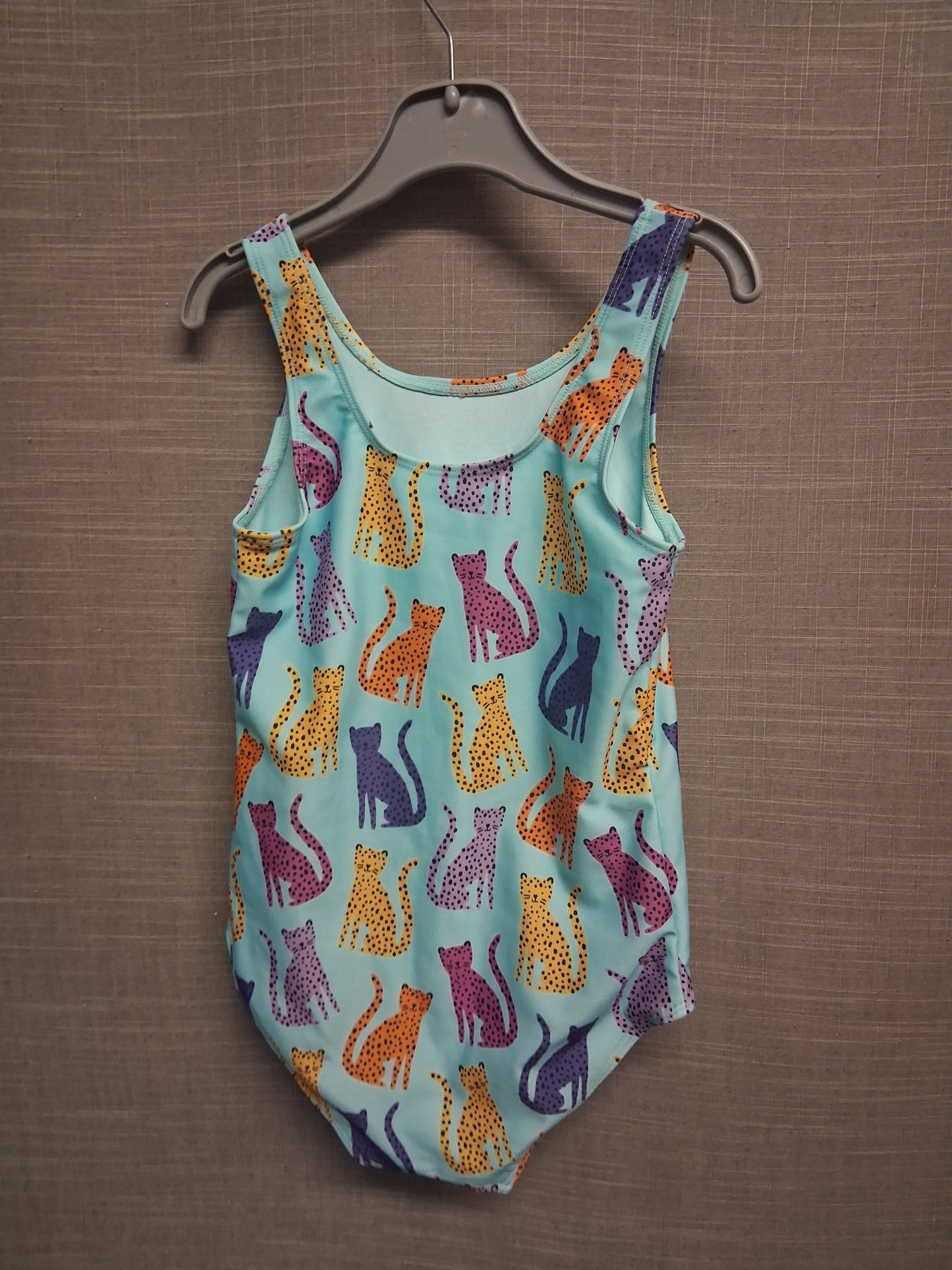 TU Girls Blue Cat Print Swimsuit One Piece Age 7 Years