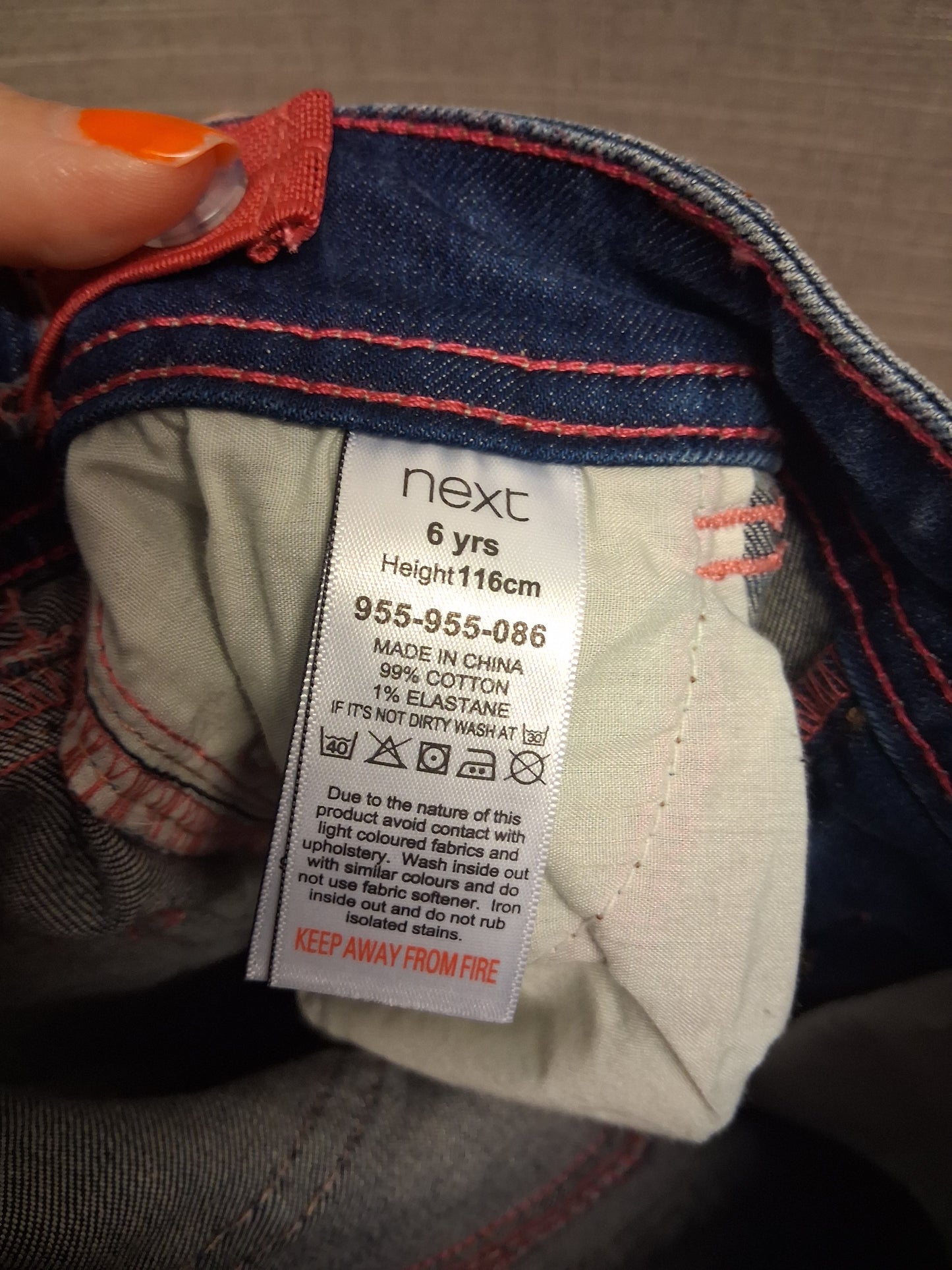 Next Girls Blue Denim Jeans Distressed Age 6 Years
