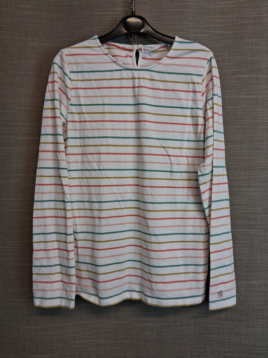 FatFace Girls Long Sleeve Jersey T-Shirt Age 12-13 Years White Stripe