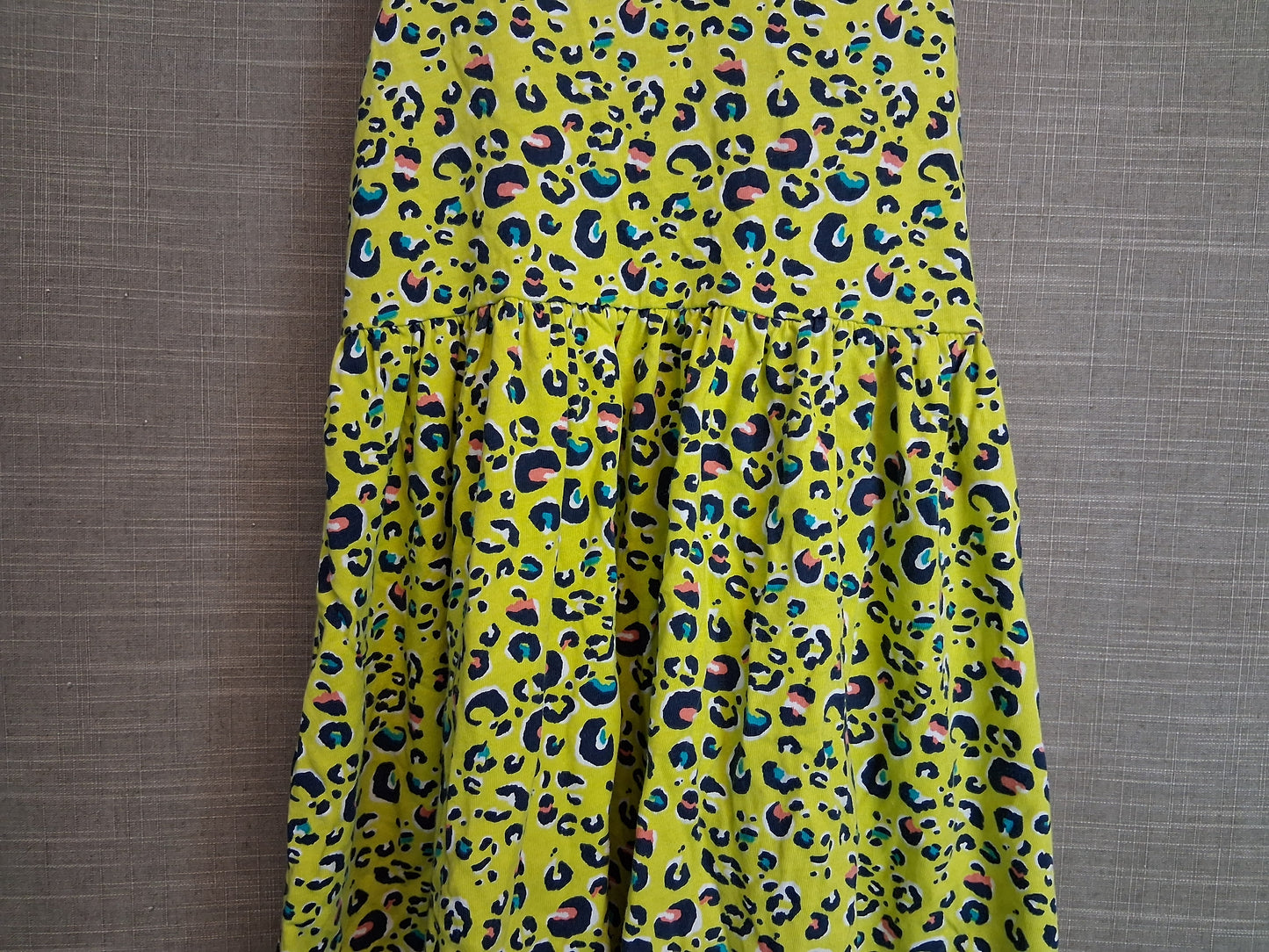 Olly & Molly Yellow Leopard Print Tunic Top Sleeveless Age 10-12 Years