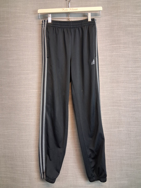 Adidas Black Joggers Size 11-12 Years Silver 3 Stripe