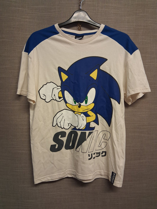 F&F Sonic the Hedgehog Cream Short Sleeve T-Shirt Age 12-13 Years