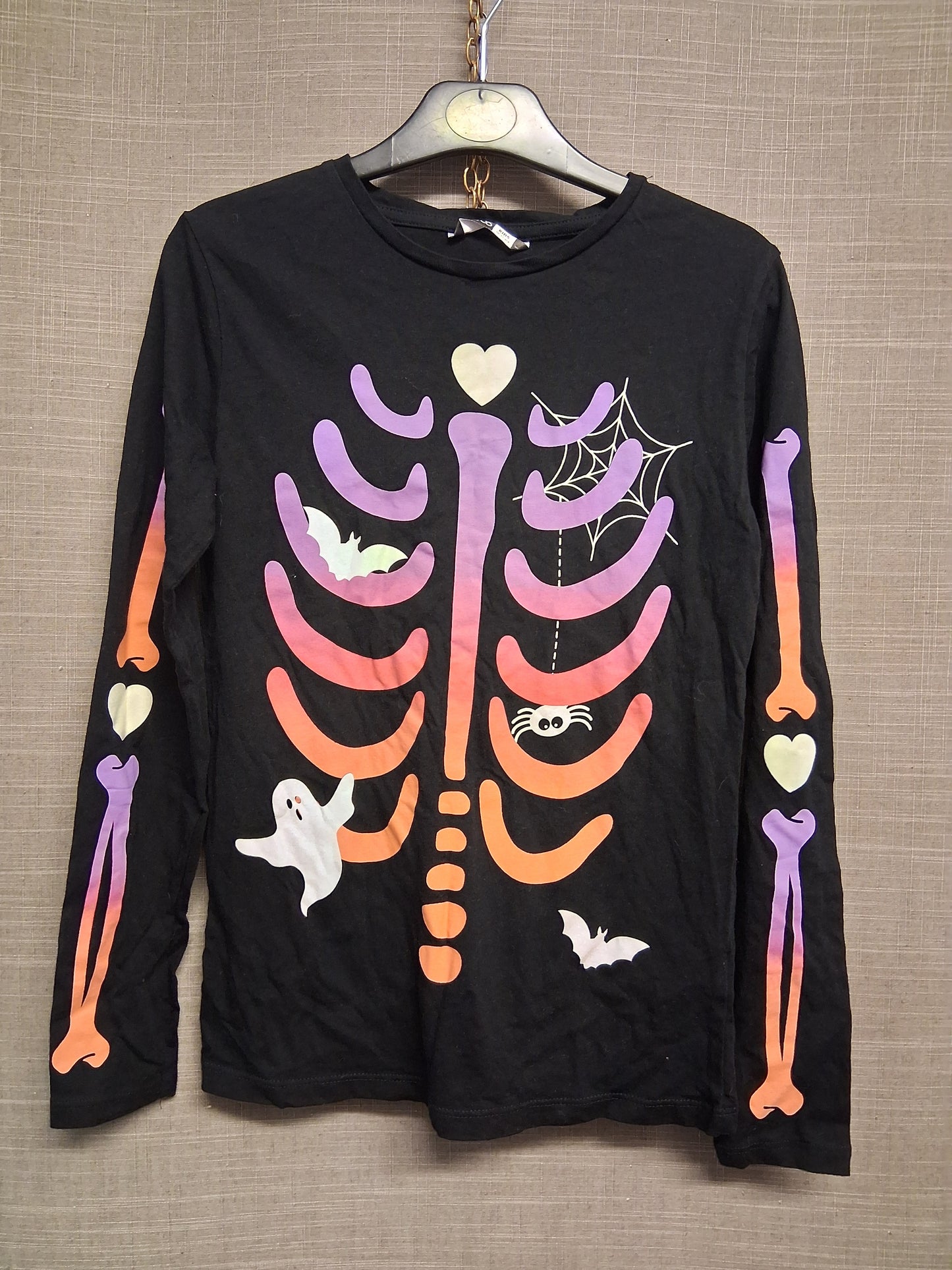Pep&Co Girls Halloween Skeleton Long Sleeve T-Shirt Age 10-11 Years