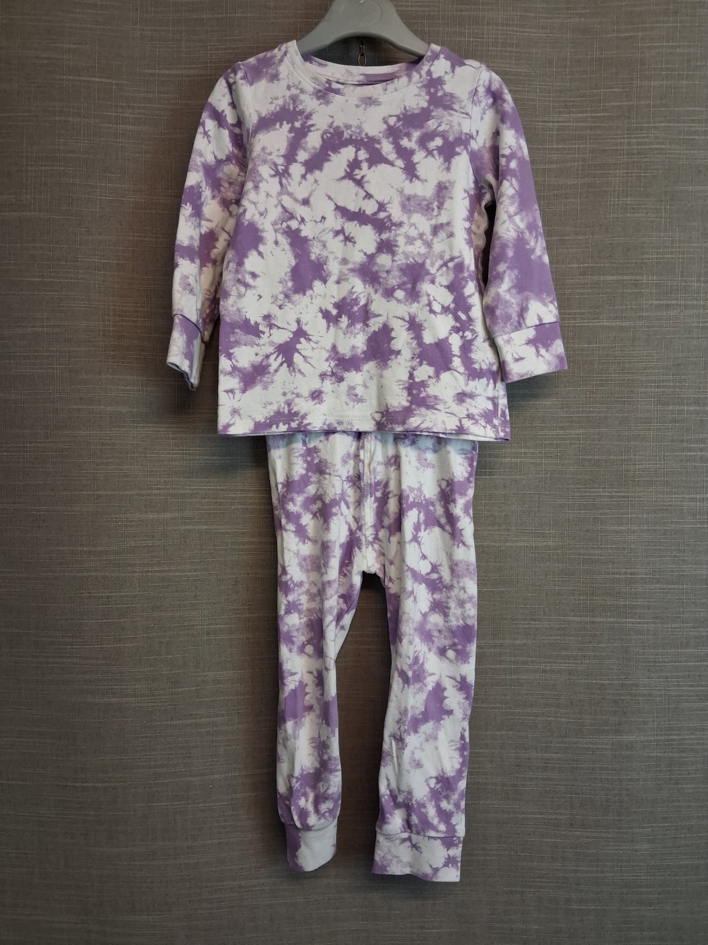 Next Girls Pyjamas PJs 2 Piece Set Purple Tie Dye Age 3-4 Years