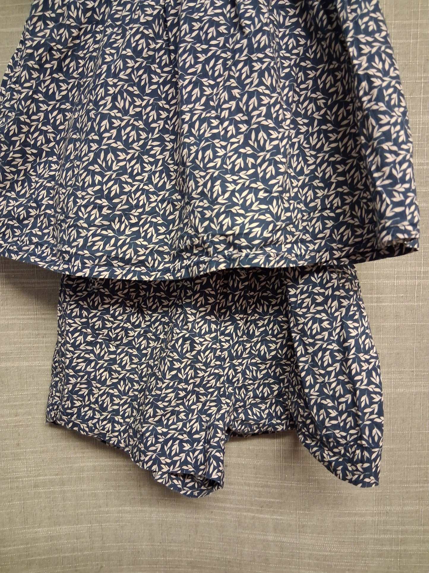 Next Girls Blue Floral 2 Piece Outfit Top & Shorts Age 12-18 Months