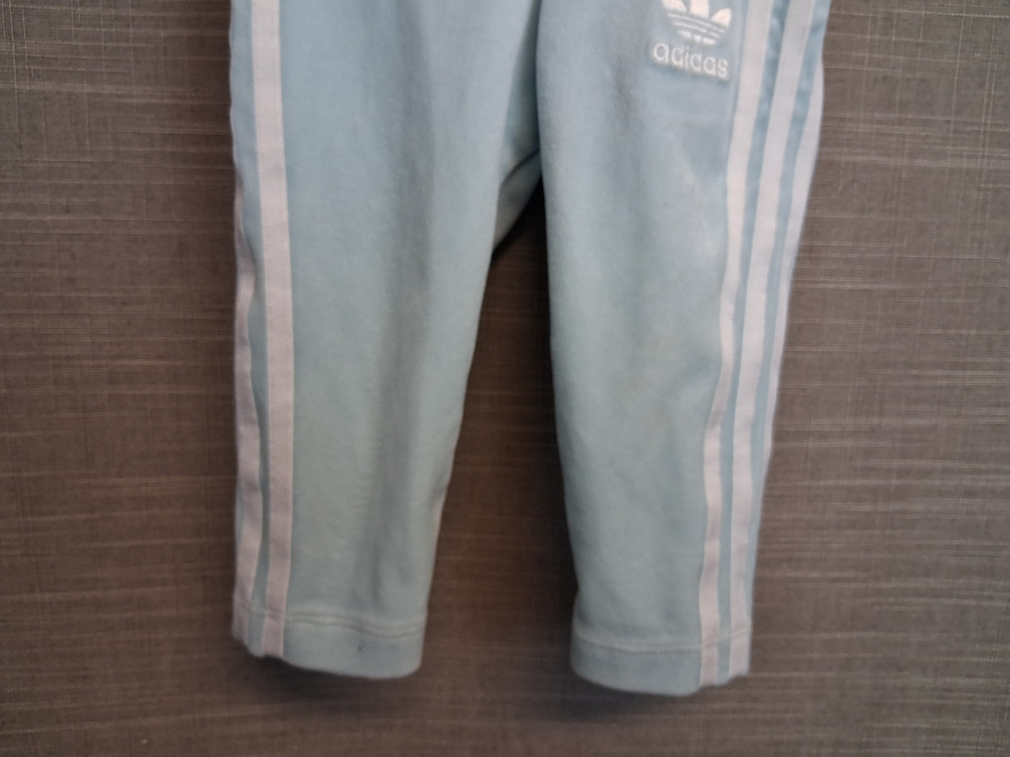 Adidas Girls Pale Blue Velour Leggings Age 6-9 Months