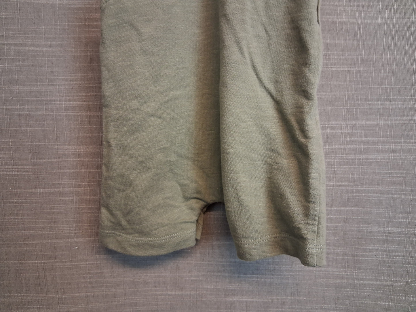 George Boy Khaki Green Jersey Dungarees Romper Age 0-3 Months