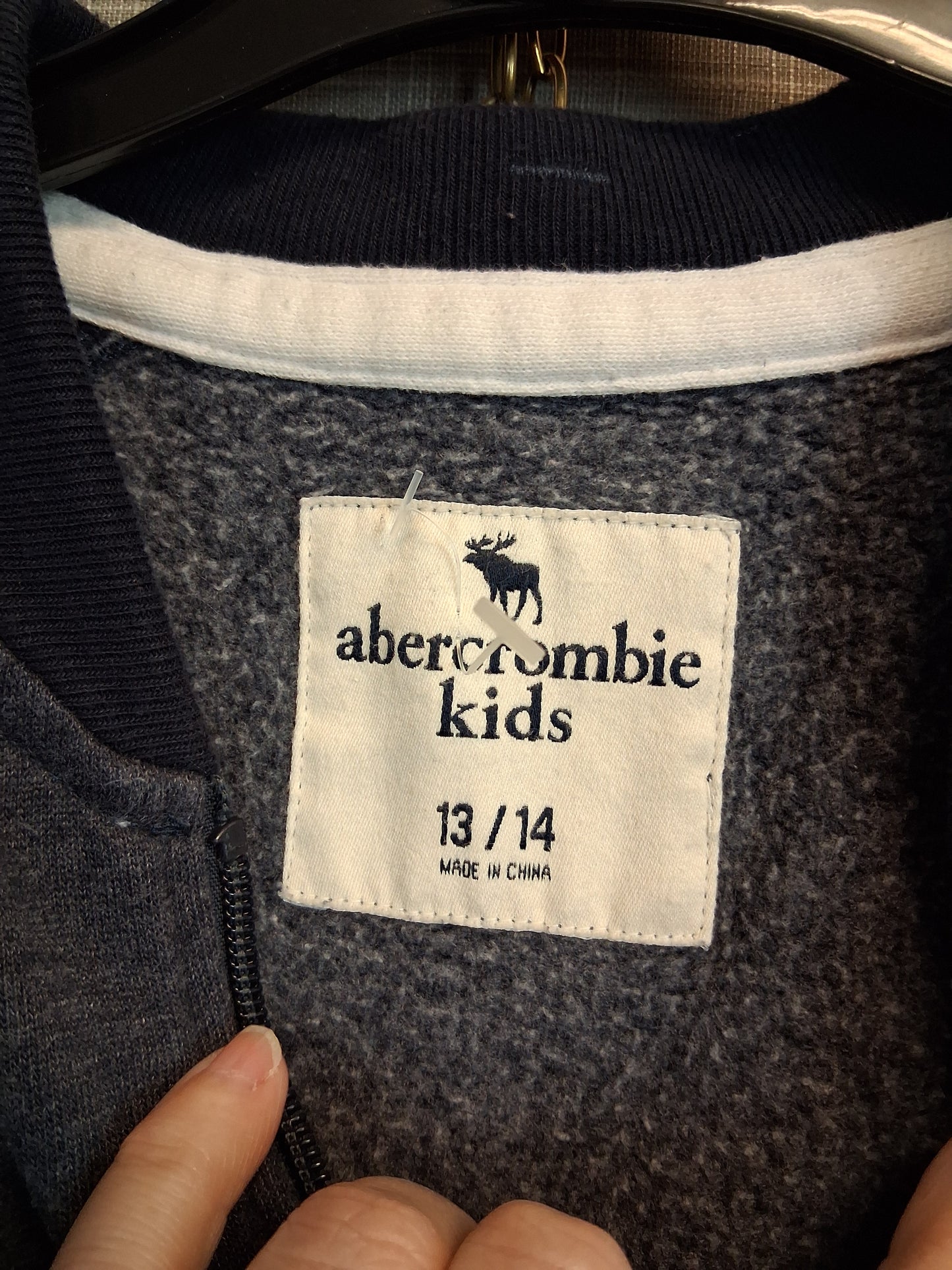 Abercrombie Kids Boys Blue Full Zip Jacket Quilted Sleeve Age 13-14 Years
