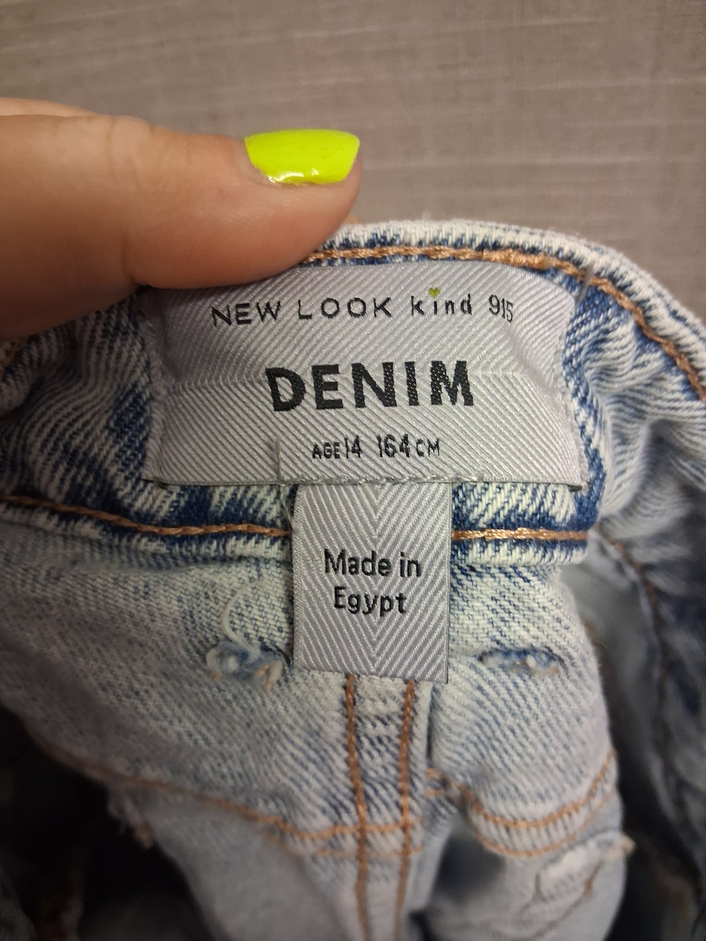 New Look Girls Blue Denim Shorts High Rise Age 14 Years