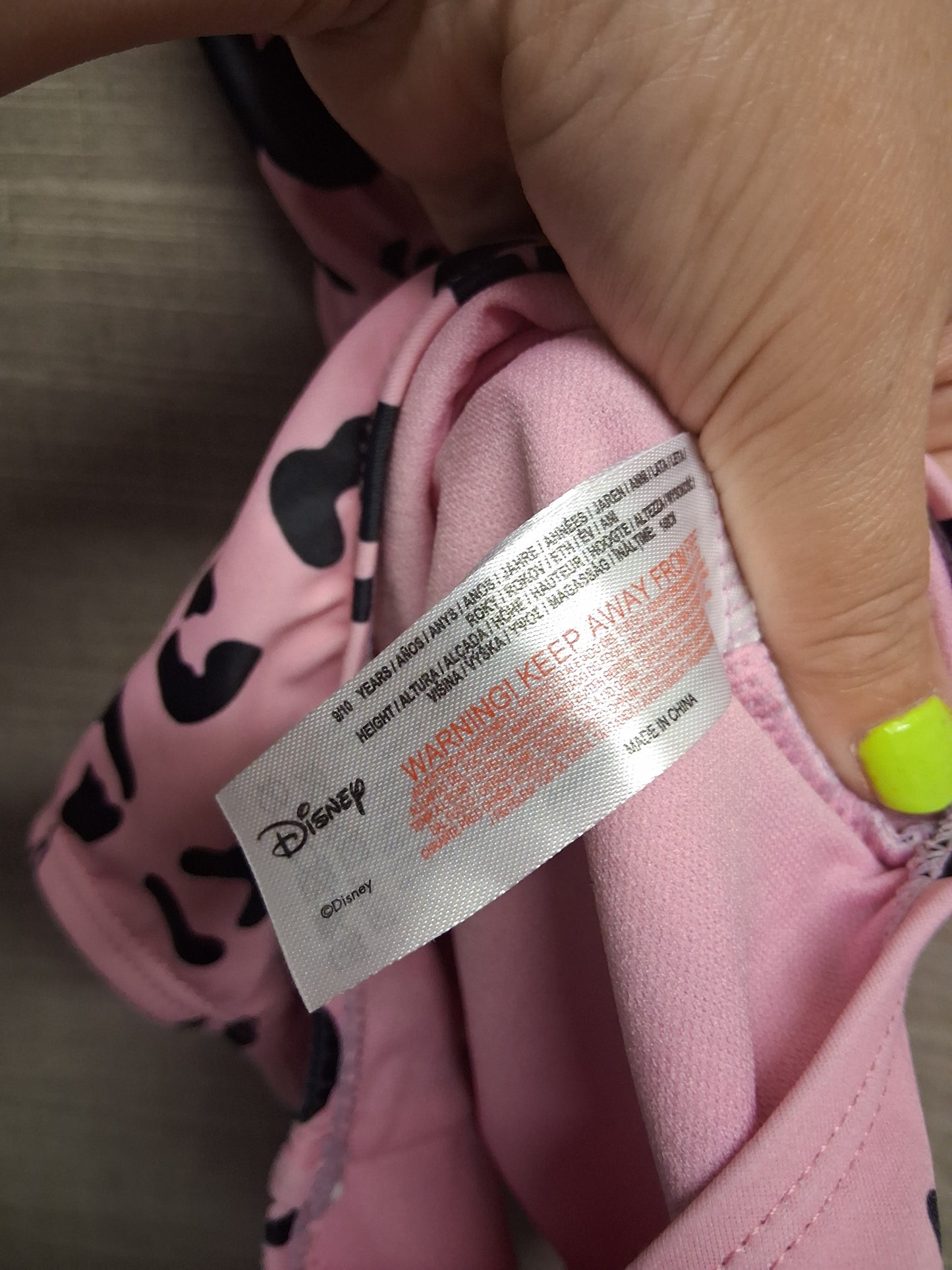 Primark Disney Pink Mickey Mouse Swimsuit One Piece Age 9-10 Years