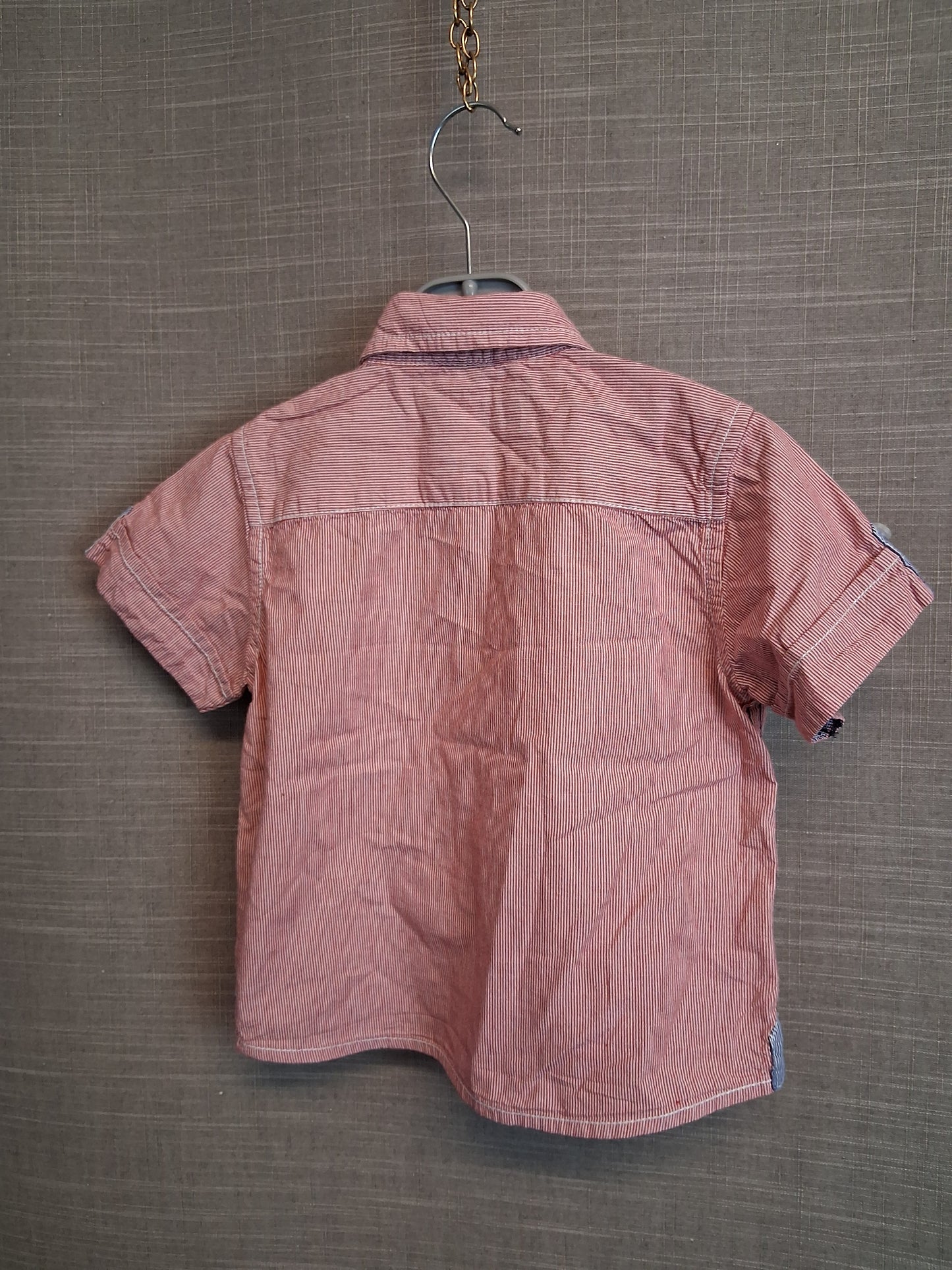 Jasper Conran Boys Red Stripe Short Sleeve Shirt Age 18-24 Months