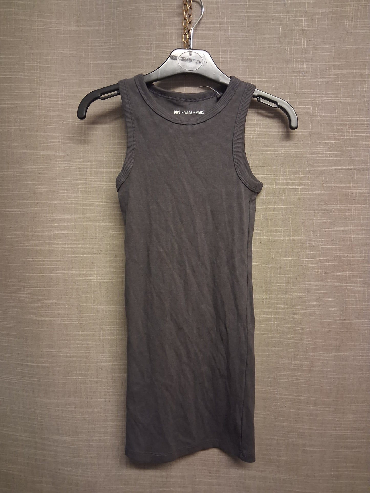 F&F Girls Dark Grey Vest Tank Dress Age 7-8 Years