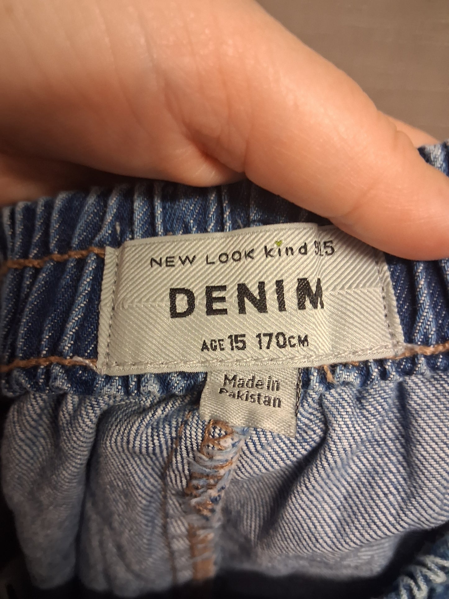 New Look Girls Denim Blue Shorts Elastic Waist Age 15 Years