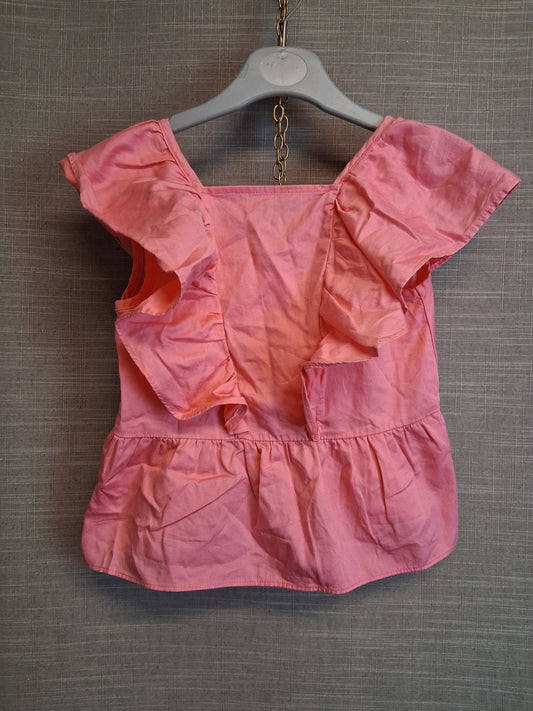 River Island Girls Pink Ruffle Top Age 5-6 Years