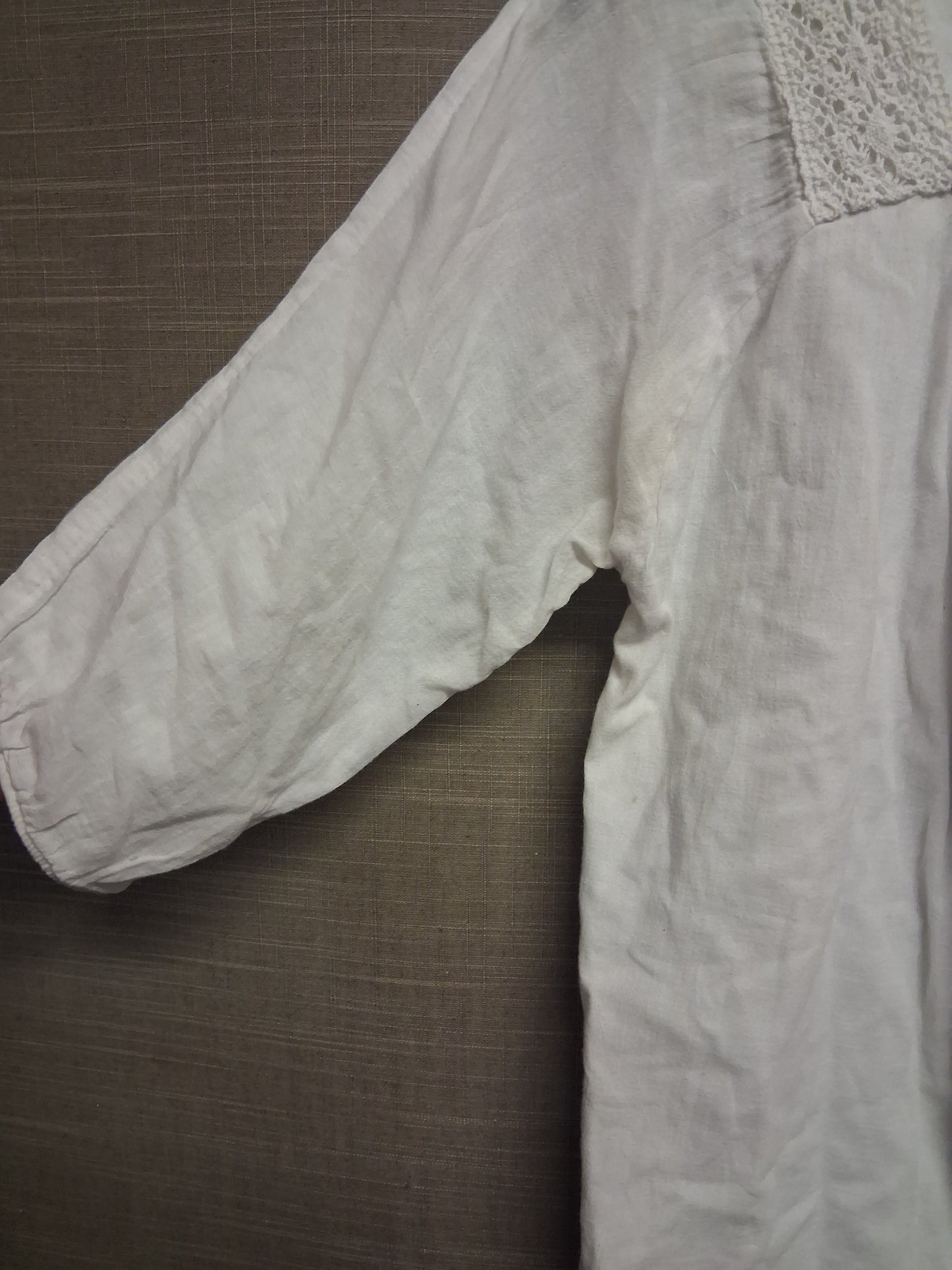 GAP White Cotton Lightweight Top 3/4 Sleeve Gypsy Style Age 13 Years
