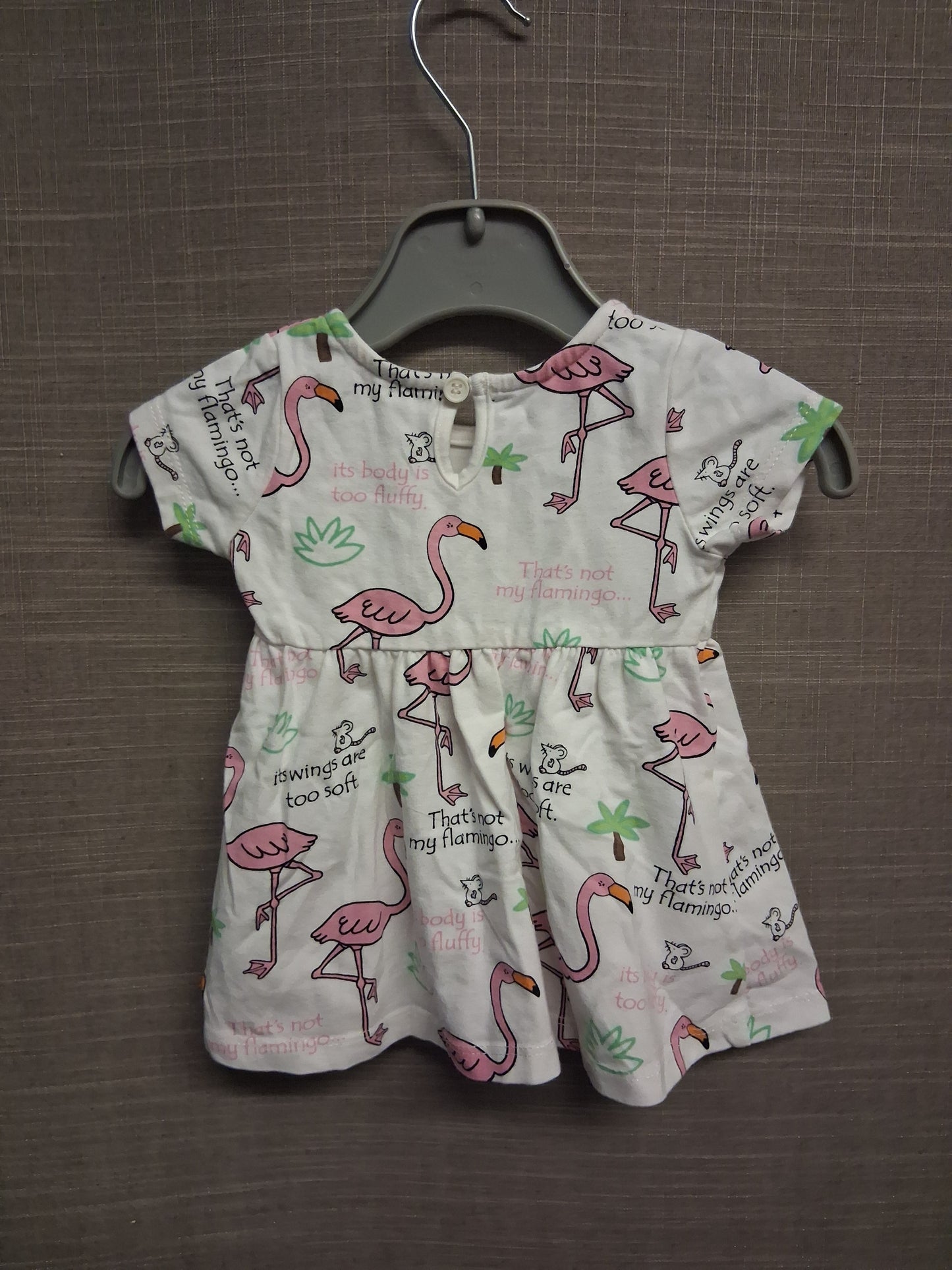 Matalan That's Not My Flamingo T-Shirt Dress White Multicolour Age Newborn