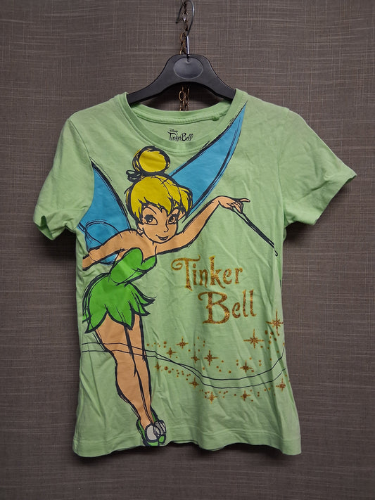 Primark Disney Girls Tinkerbell T-Shirt Green Short Sleeve Age 9-10 years