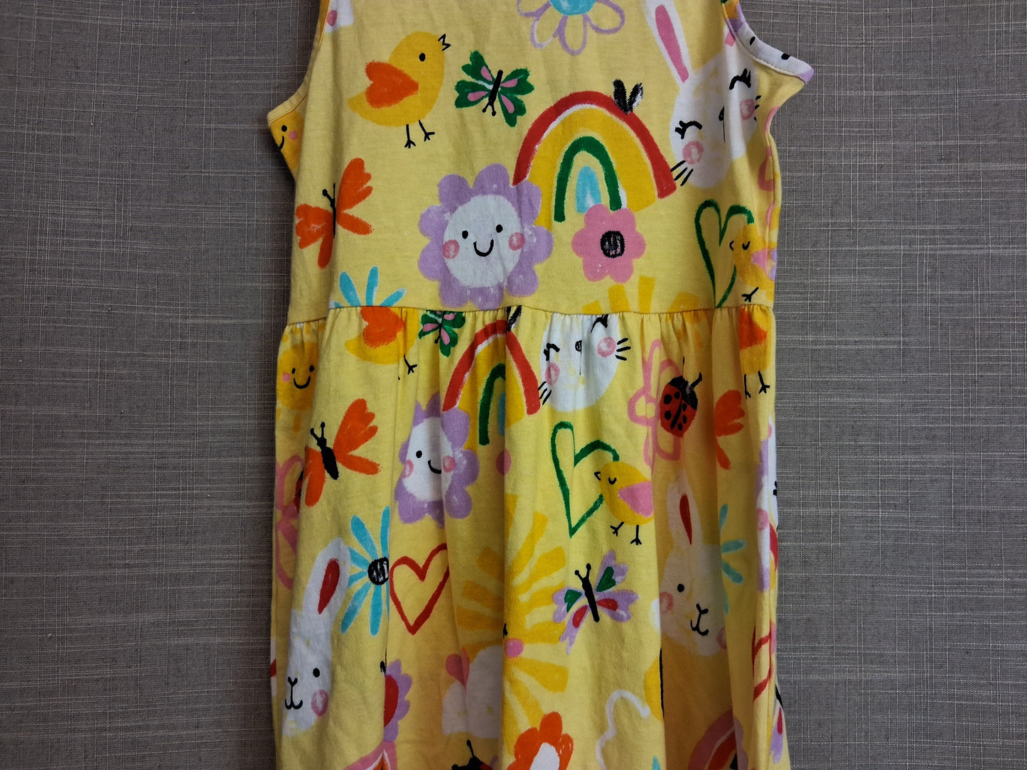 F&F Girls Yellow Jersey Sundress Age 7-8 Years New
