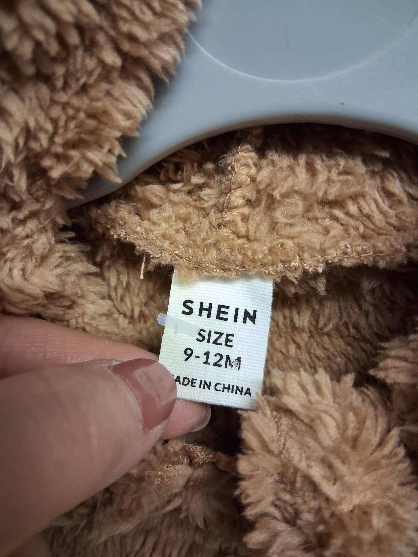Shein Boys Brown Teddy Bear Onesie Age 9-12 Months New