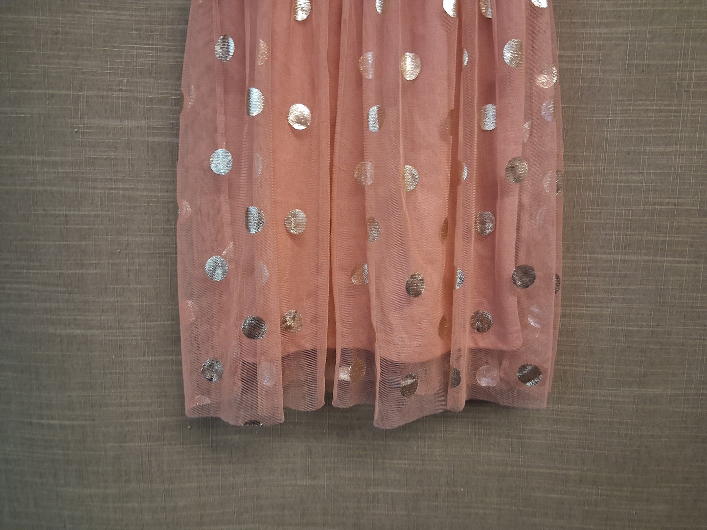 George Girls Pink Gold Spotty Dress Short Sleeve Age 5-6 Years