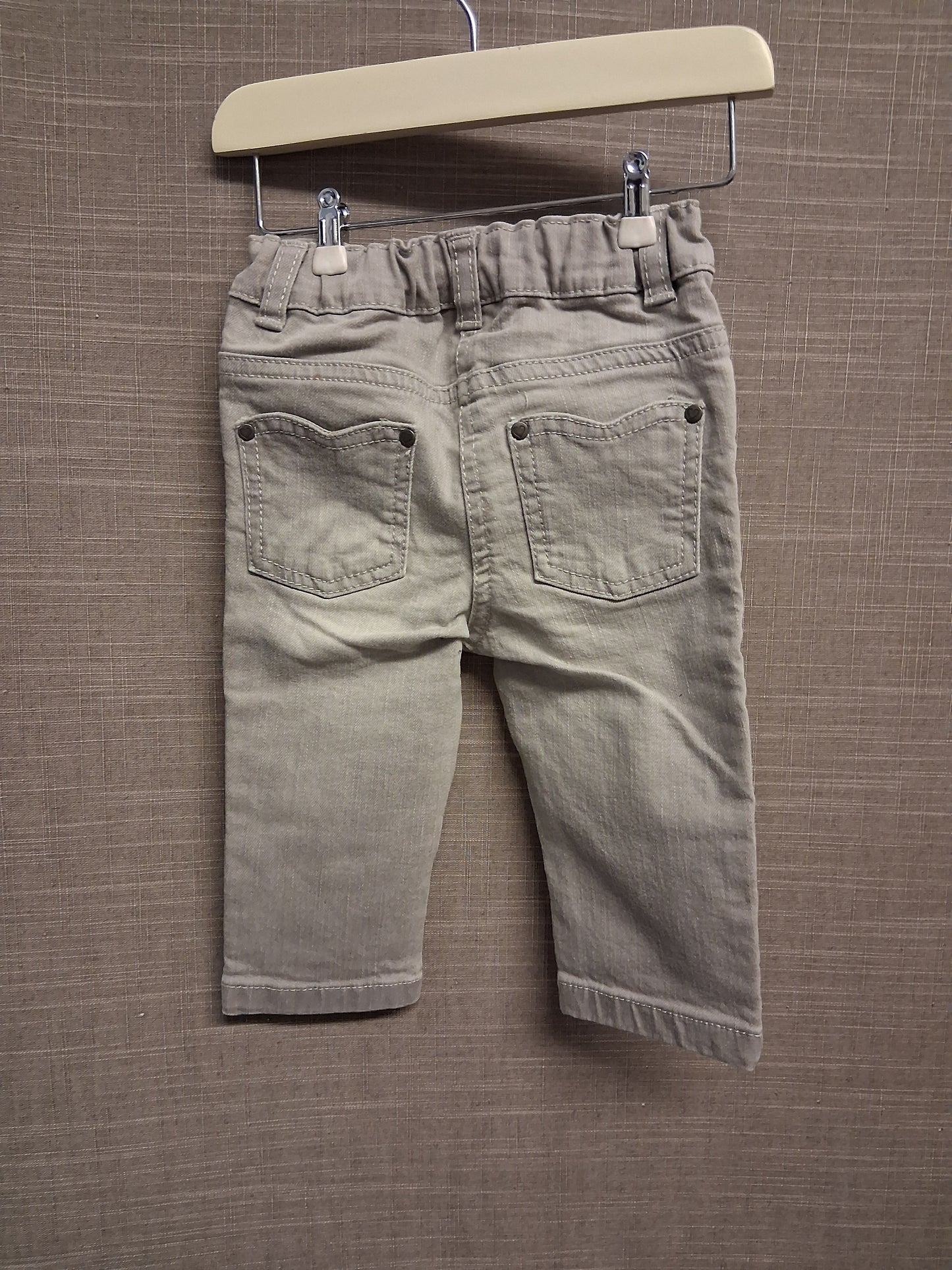 Next Boys Grey Denim Jeans Age 6-9 Months New Adjustable Waist