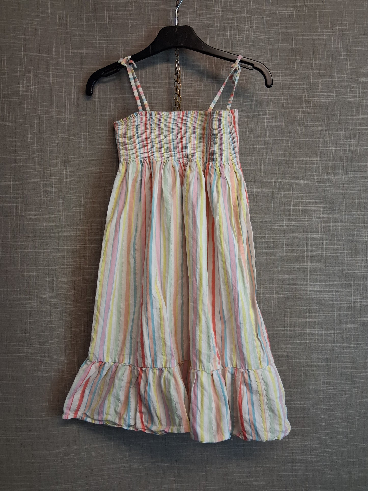 H&M Girls Strappy Sundress Multicolour Striped Age 8-9 Years