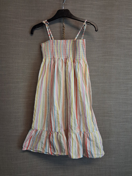 H&M Girls Strappy Sundress Multicolour Striped Age 8-9 Years