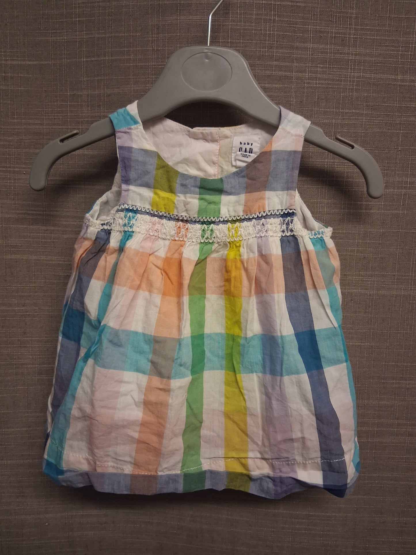 Baby GAP Girls Multicolour Sleeveless Dress Lined Cotton Age 0-3 Months