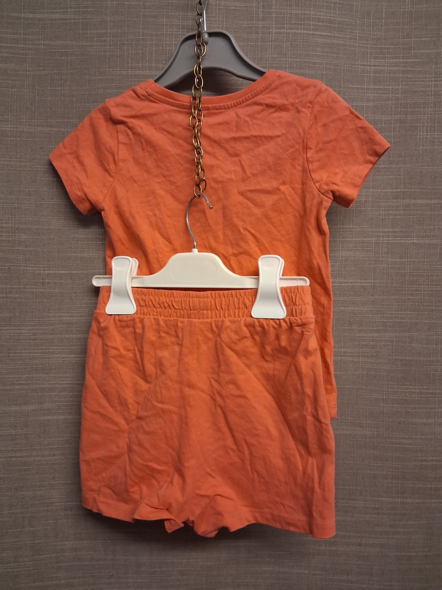 George Unisex 2 Piece Outfit Shorts & T-Shirt Orange Age 2-3 Years