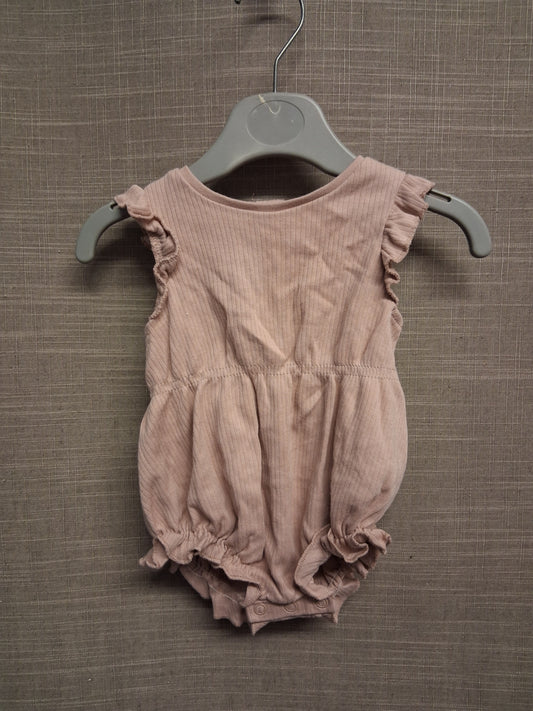 Next Girls Dusky Pink One Piece Romper Age 0-3 Months