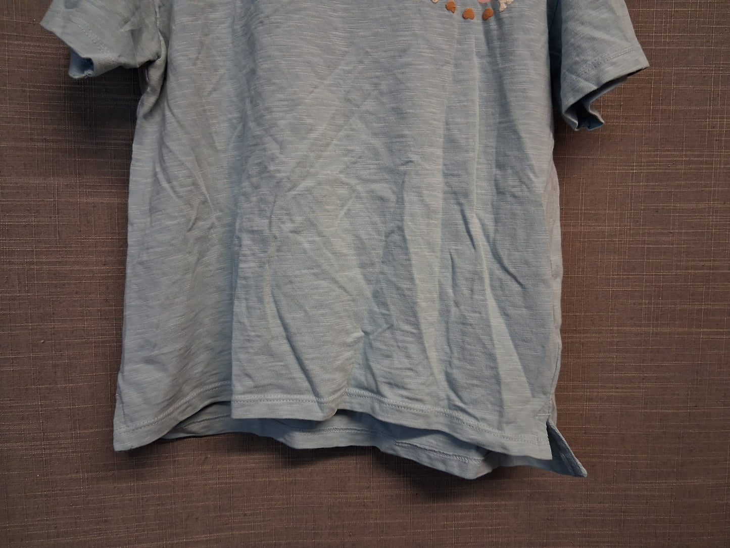 Next Girls Blue T-Shirt Short Sleeve Graphic Print on Back Age 5-6 Years