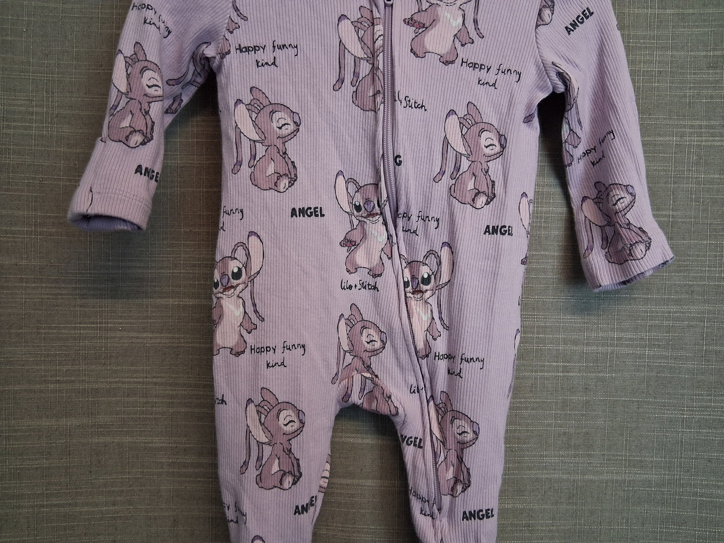Disney Stitch Lilac Sleepsuit Age Tiny Baby