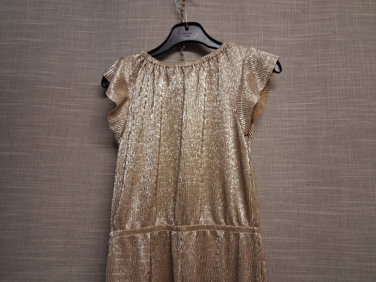 H&M Gold Sparkly Jumpsuit Cap Sleeve Age 8-9 Years