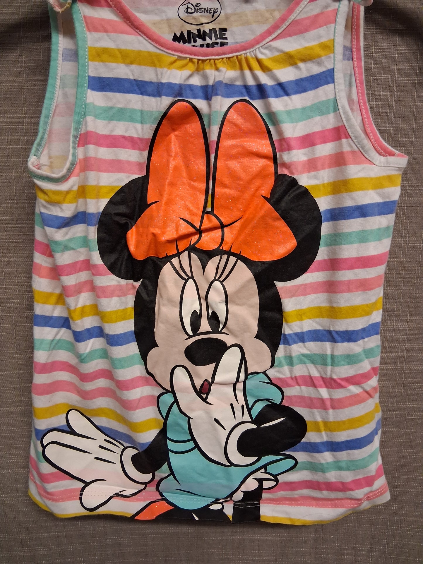 Disney Minnie Mouse Multicolour Striped Vest Top Age 6 Years